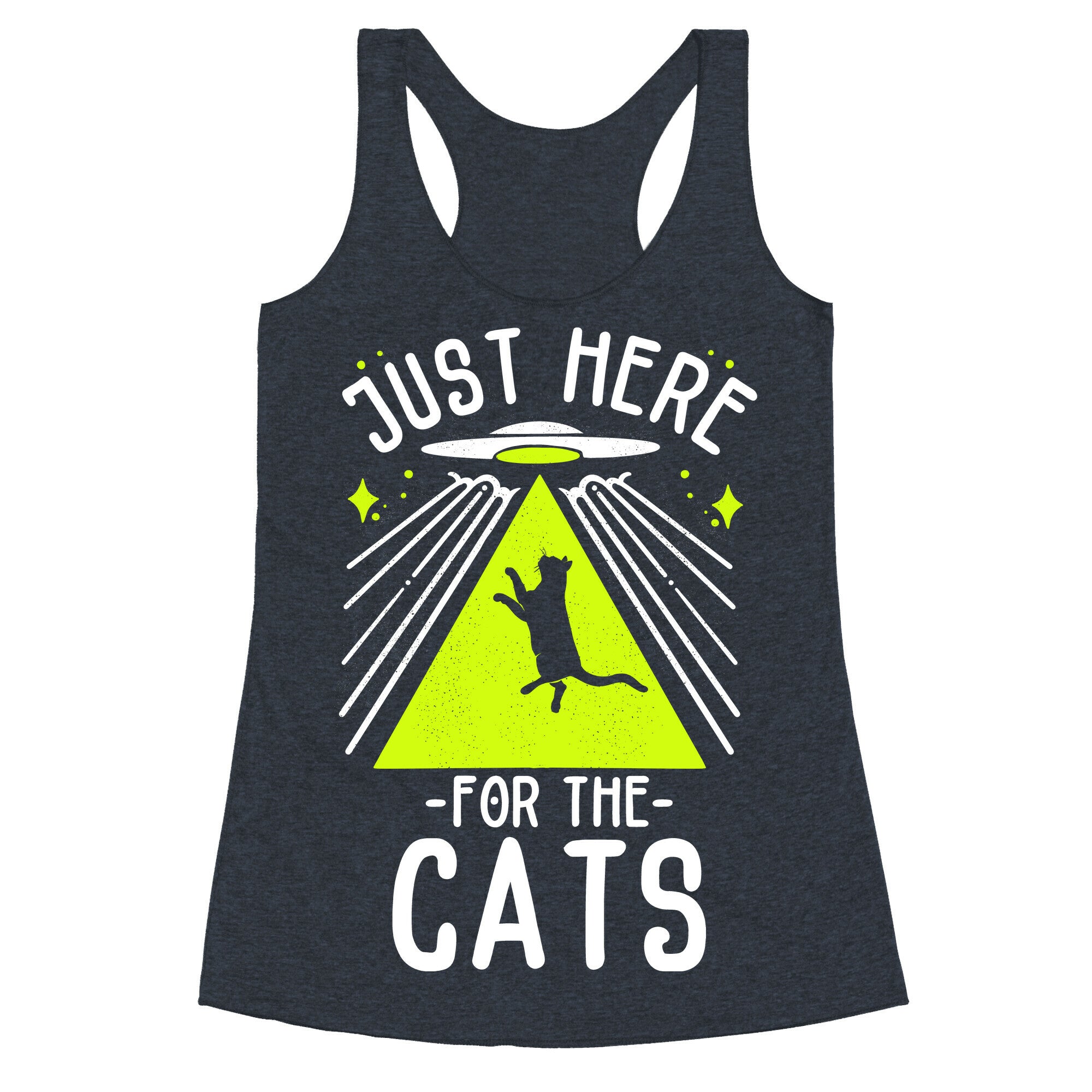 Just Here for the Cats UFO Racerback Tank